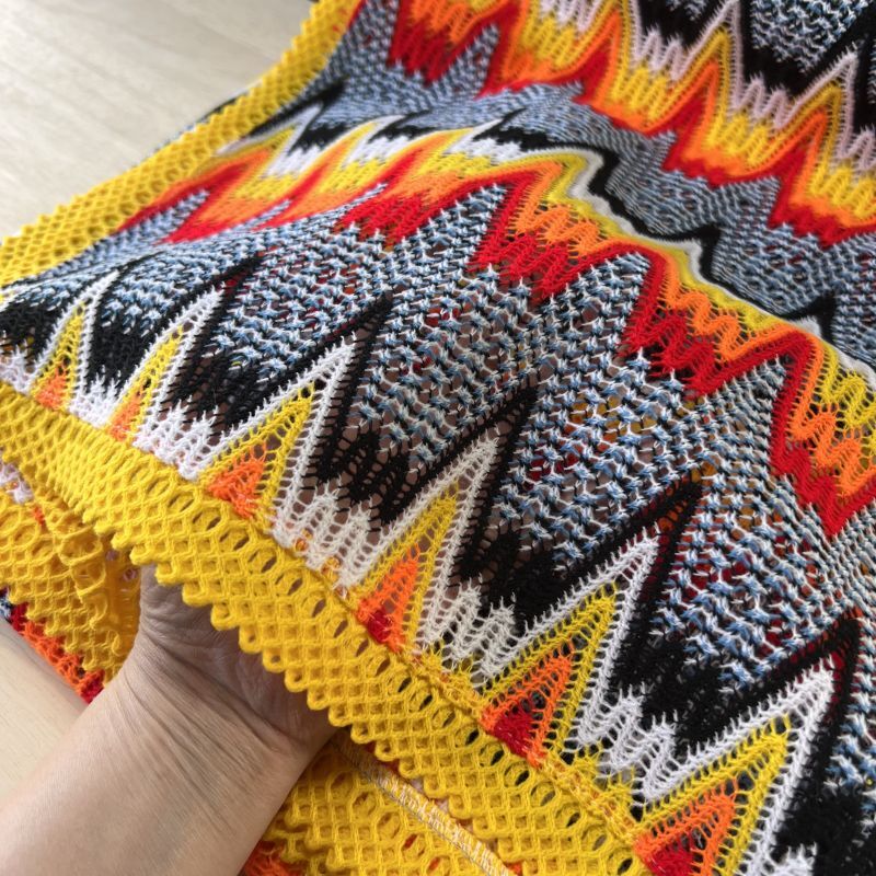 レトロポップ ニットのこたつ掛け こたつカバー カラフル 180cm