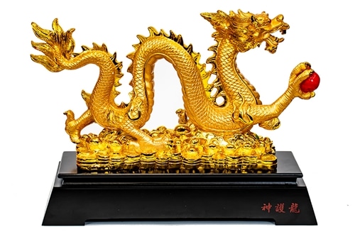 SHINGO 龍置物「金運龍如爆上」銅杯付き: その他グッズ | カドスト