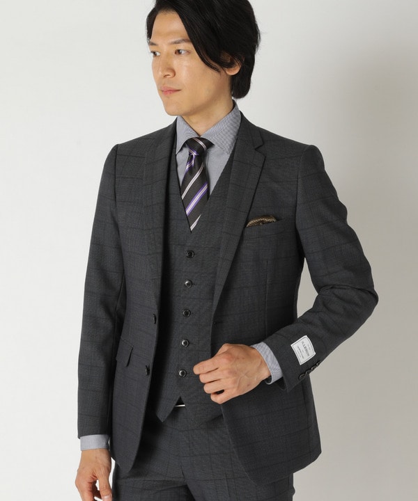ピンチェックウインドーペーンベスト/別売りスーツセットあり｜メンズ