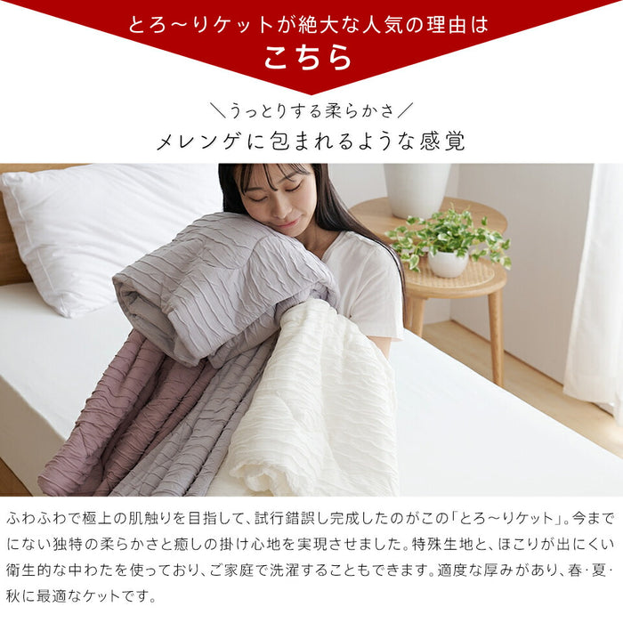 洗える肌掛け布団 とろ～りケット シングル とろける 柔らか 春用 夏用