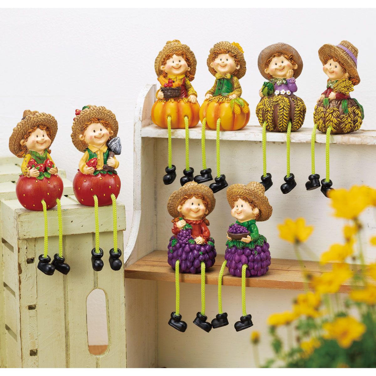 カントリードール8体 台座付き 【公式通販】