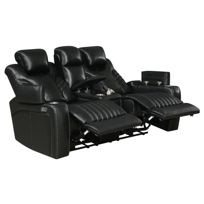 609462ppi Coaster Furniture Power Loveseat - Black