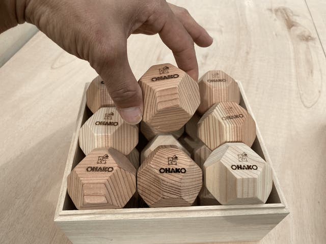 日本製おもちゃ】子どもたちの脳トレブロック 18面体積み木 （意匠