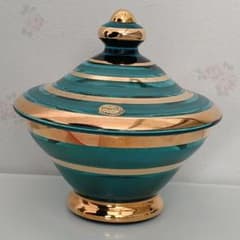 昭和レトロ ボヘミアガラス チェコスロバキア ガラス容器 小物入れ