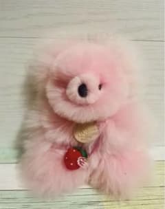 ベビーアルパカ専門店fuwari】ぬいぐるみ（くま）【サーモンピンク