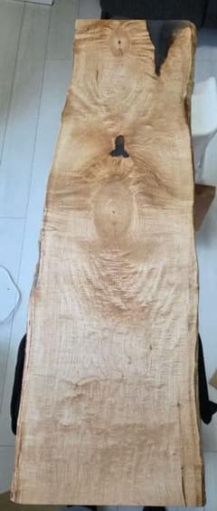 極上杢】カエデ メープル 一枚板 縮杢 黒レジン埋め 112cm 楓 - メルカリ