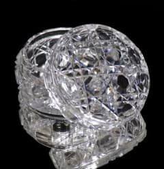 オールド・バカラ 珍品 丸型切子蓋物 ディアマン・ピエーリー ボンボ