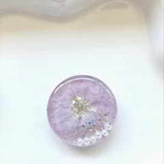 レジン ヘアゴム 本物の桜 小 パールパープル◡̈♥︎ ドライフラワー