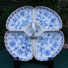 マイセン* ブルーオニオン 美品 金彩縁取り特大皿 * 直径* 38センチ