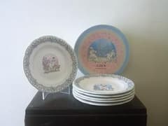 未使用・箱入 フランス GIEN ジアン ピエロとコロンビーヌ プレート6