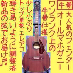 牛骨☆エレアコ】フェンダー！少し小ぶり！オールマホ【弾き易く調整