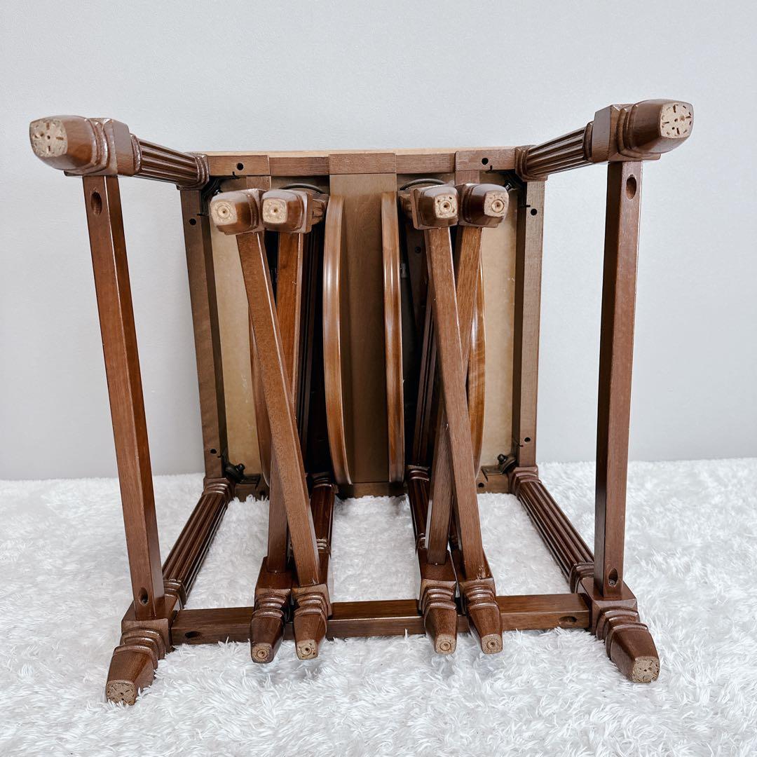 美品 アンティーク ネストテーブル 3点セット バタフライ式 レア 希少