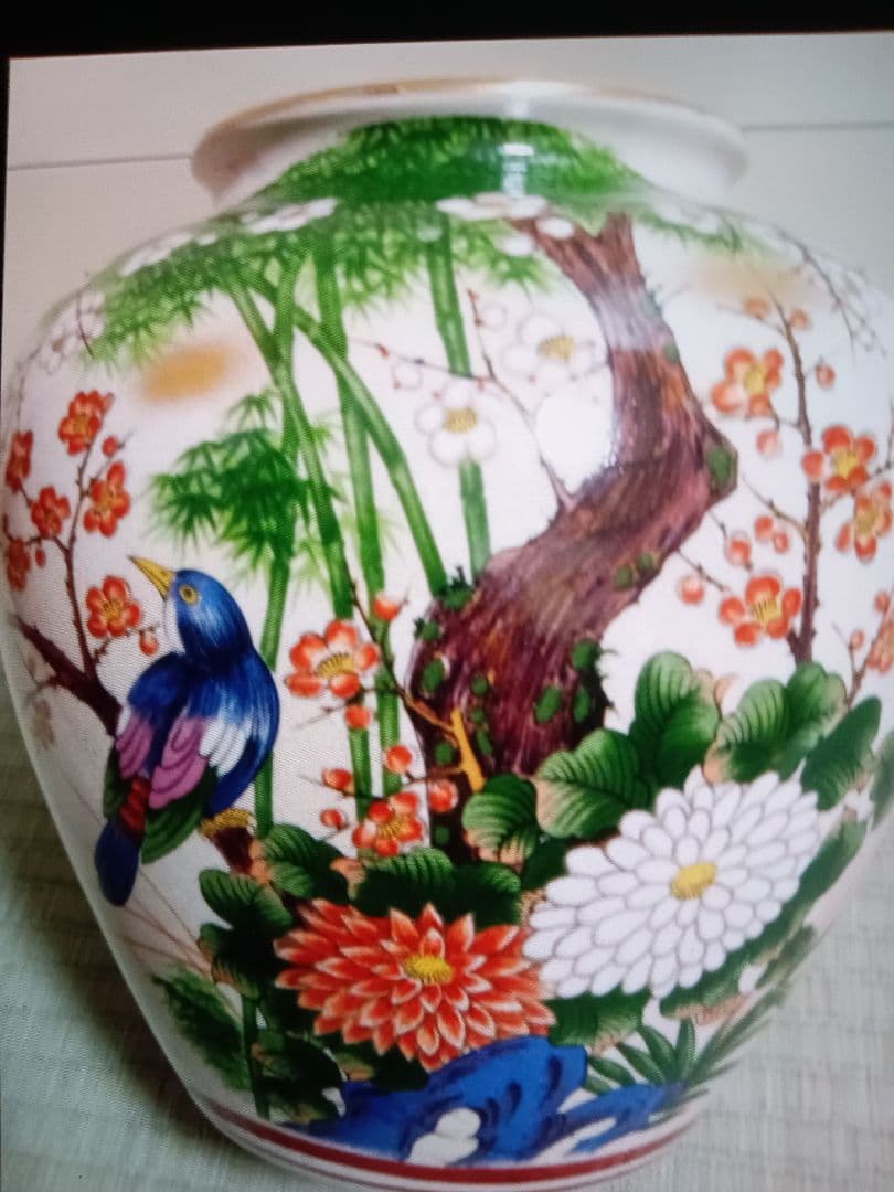 激安。美品！九谷焼陶秀作！色鮮やかな花鳥模様の花瓶 高さ約23cm 楽天市場】九谷焼 花瓶 吉田屋花鳥（高19.5cm） : 九谷焼専門店 和座