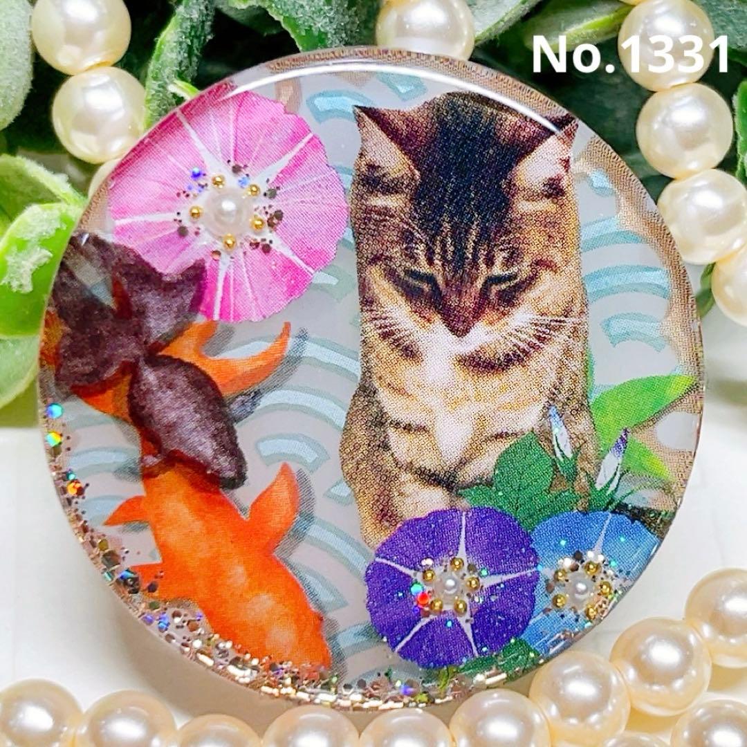 真夏デザイン 猫ちゃんレジンヘアゴム