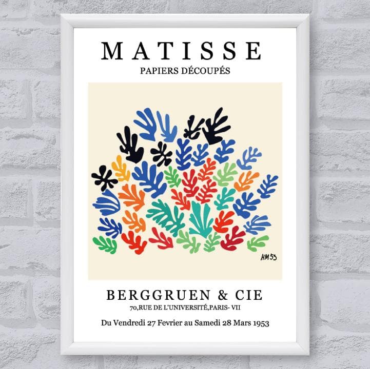 189 アートポスター A4フレーム付 マティス 切り絵 カラフル - メルカリ