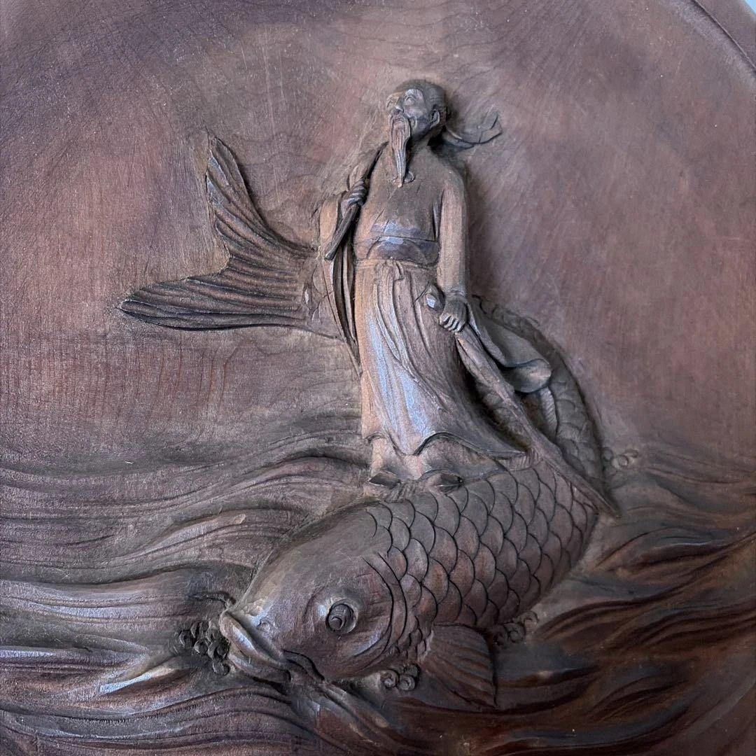 鯉仙人 彫刻 飾り皿 光月作 - メルカリ