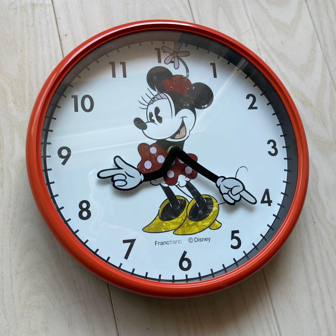 Francfrancフランフラン 完売ミニー掛時計 ディズニーミッキー掛け時計