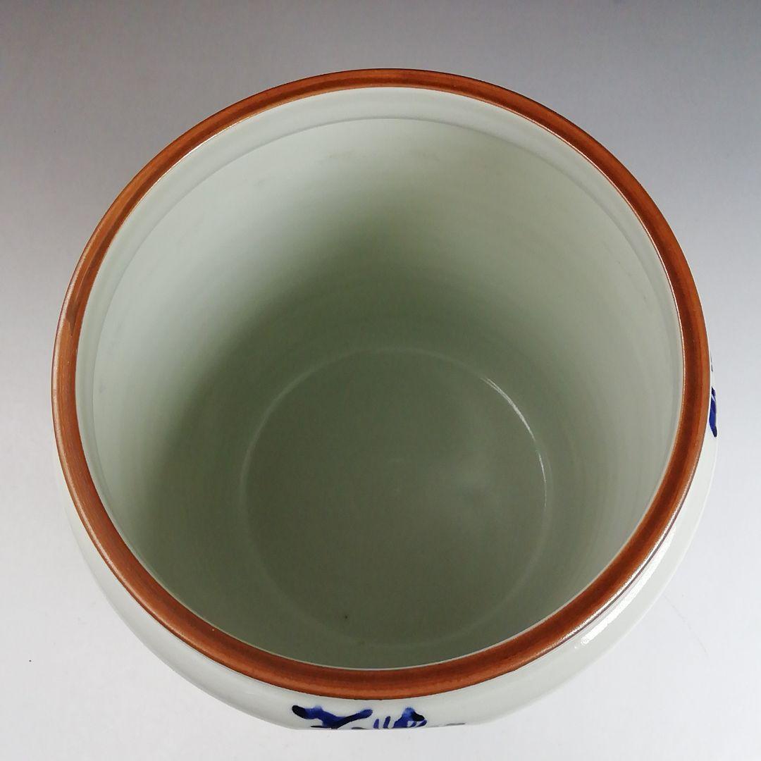 W231 水指 『染付 唐草文』『押小路窯 庄左ェ門 造』 共箱 茶道具