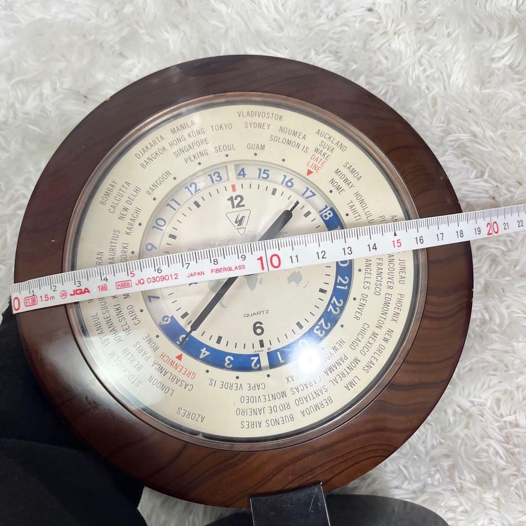 YAESU ヤエス】QTR-24 ワールドクロック 世界時計 木製フレーム