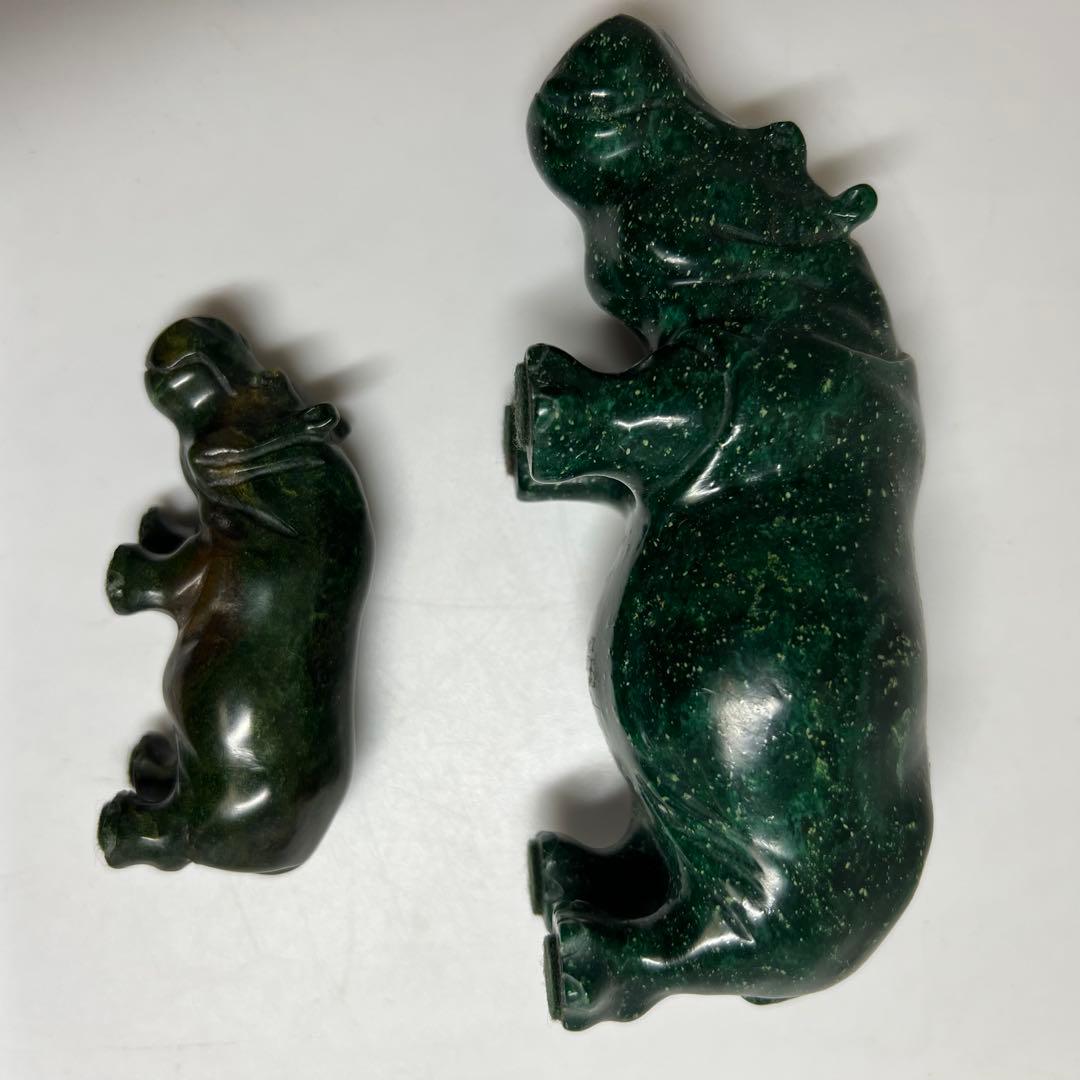 マラカイト（孔雀石） カバ親子 東K8-0203☆2F - メルカリ