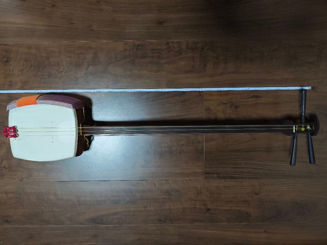 三味線本体 駒付き 細棹 皮破れ無し 天然皮