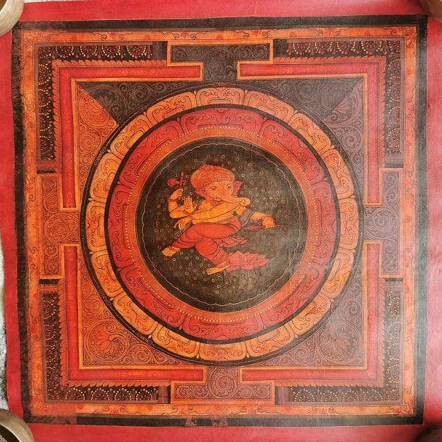 ガネーシャ 曼荼羅： タンカ 仏画（額縁なし） - メルカリ