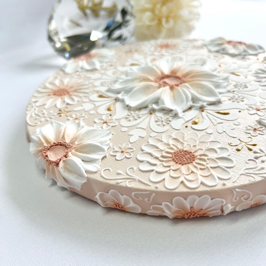 melia テクスチャーアート 花の絵 絵画 インテリアアート 花 立体 絵