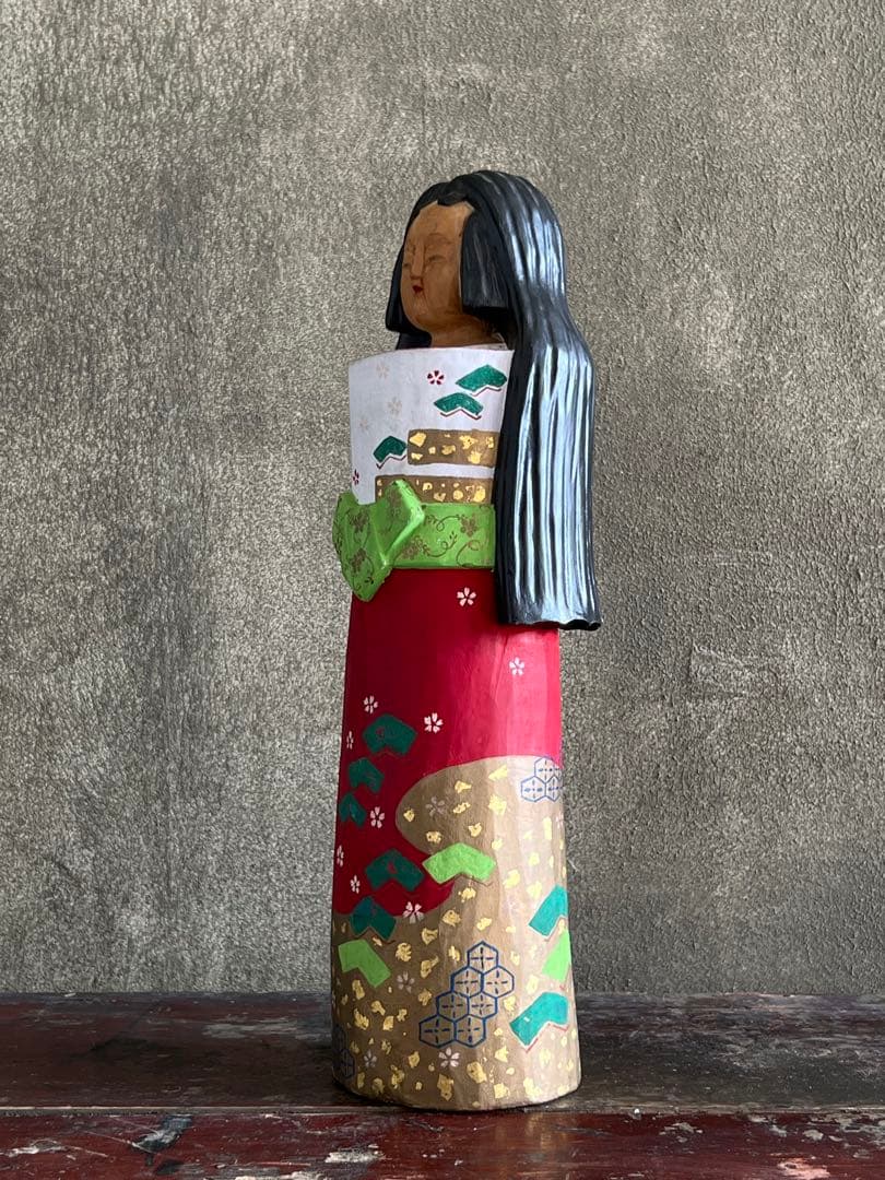 木彫り 一刀彫 立ち雛人形／雛祭り 桃の節句 奈良一刀彫 井波彫刻 伝統