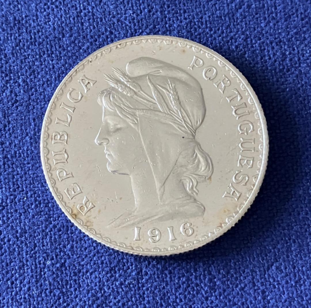 ポルトガル銀貨 1エスクード 1916年 豊穣の女神 - メルカリ