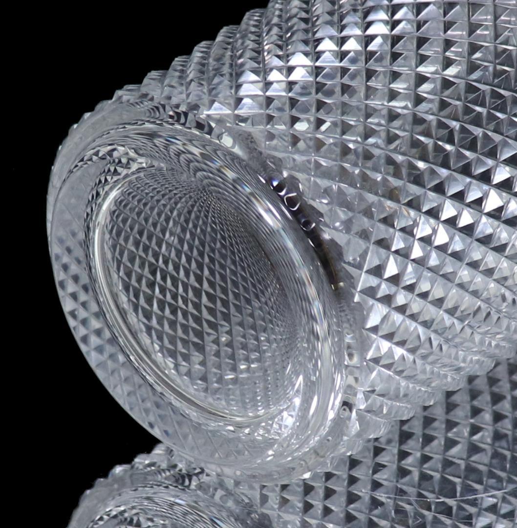 オールド・バカラ 1880年頃 切子装飾金縁大型壺21cm花瓶ギヤマン