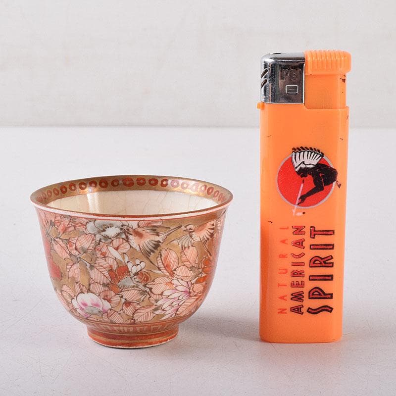 九谷焼 古九谷 赤絵金彩 花鳥文 煎茶碗 五客 D R8651 - メルカリ