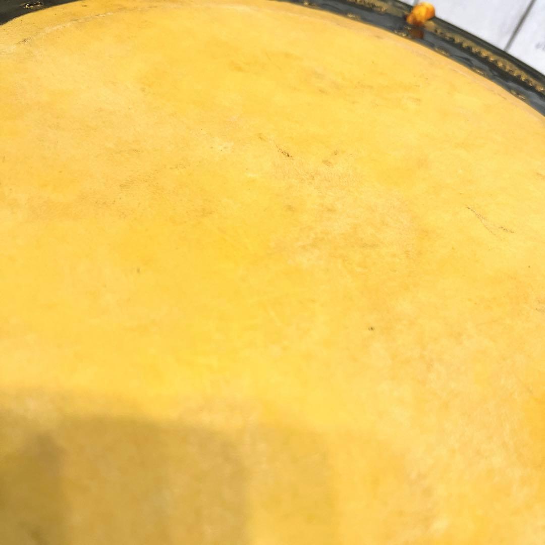 【希少】締め太鼓　蒔絵　和太鼓 35.5cm バチ付き　台座　和楽器　松　扇子