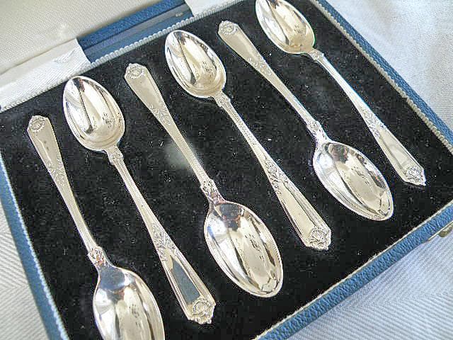 Mappin & Webb 純銀スターリングシルバー デミタススプーン 6本