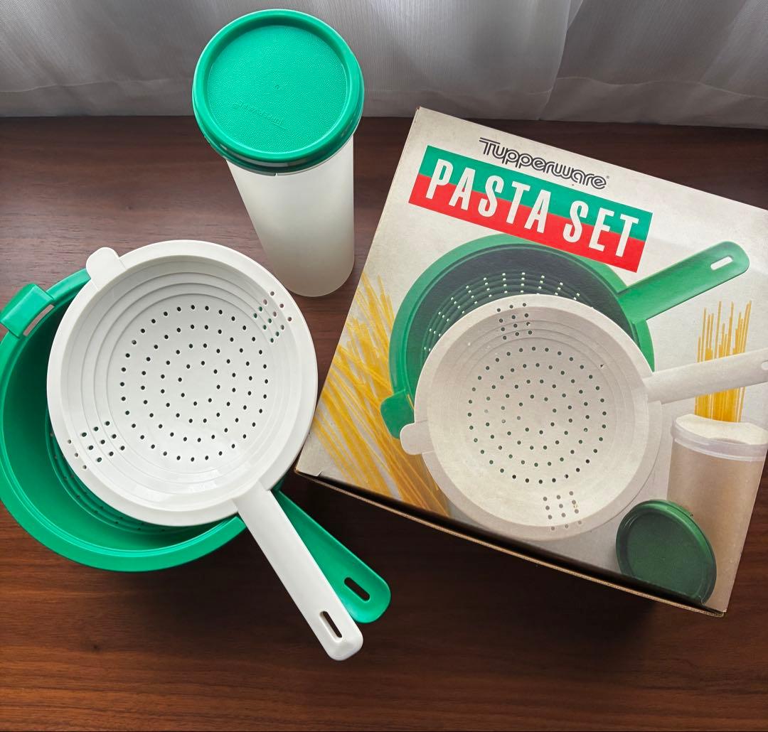 タッパーウェア パスタセット ざる ダブルコランダー スパゲッティ