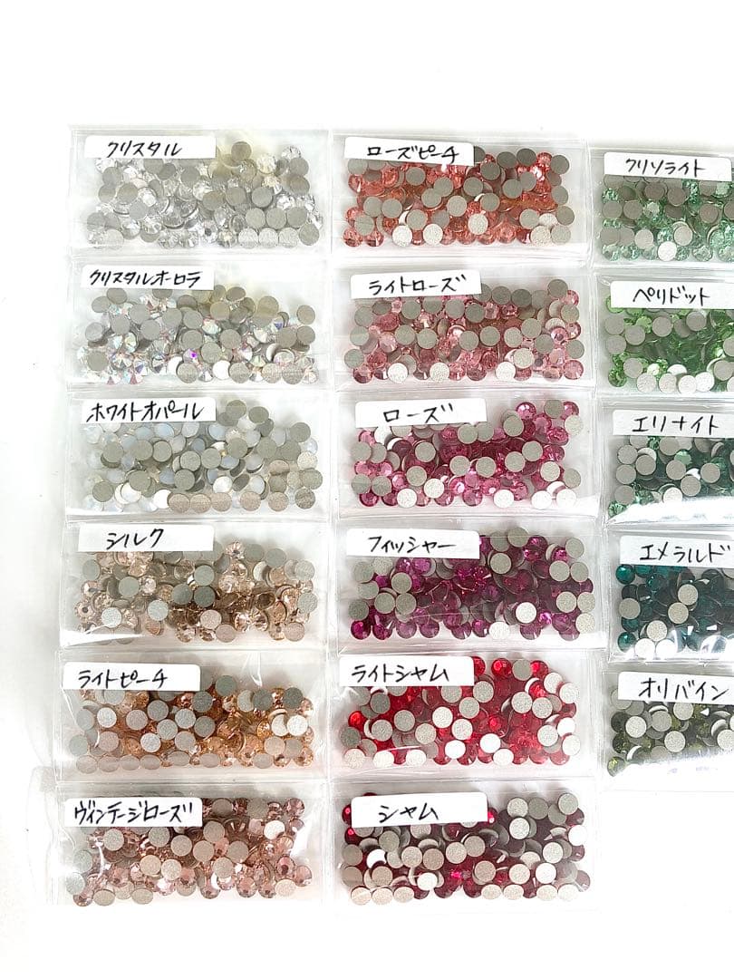 スワロフスキー SS12 33色 色見本 ラインストーン