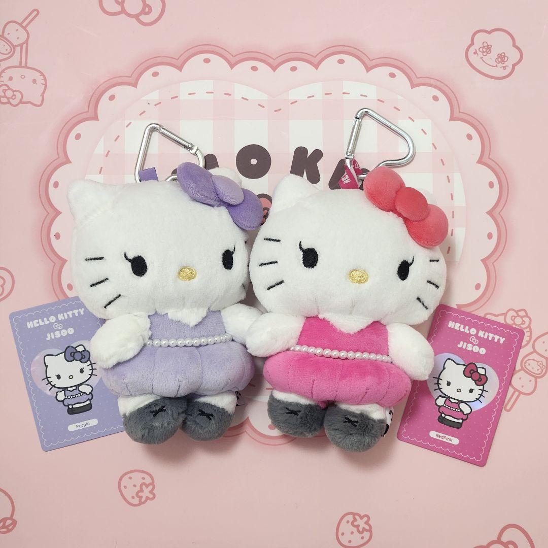 BLACKPINK ジス ハローキティぬいぐるみ キーホルダー 2点 ピンク系 BLACKPINK ジス ハローキティぬいぐるみ キーホルダー 2点 ピンク系