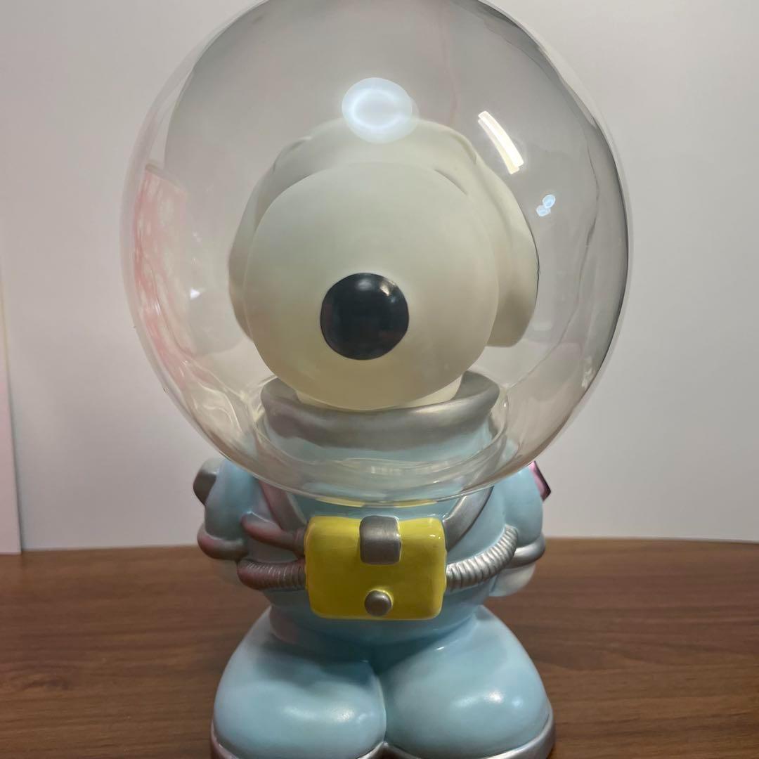 未使用/廃盤】宇宙服スヌーピー ソフビ レトロ 貯金箱 箱付き
