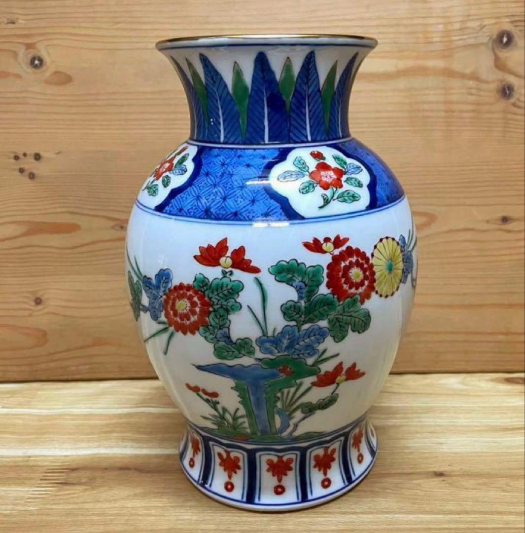 未使用/特価品❕有田焼/染錦/哲山/花瓶/1点 花器/花入/壷 有田焼・哲山窯・壺型花器・花瓶・陶磁器・No.210320-08・梱包サイズ60