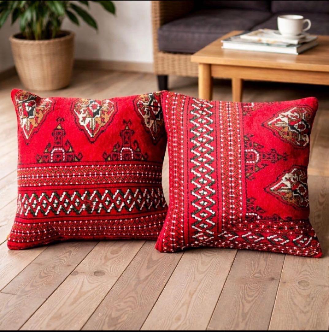 トルコ ヴィンテージラグ クッションカバー 2枚セット - メルカリ