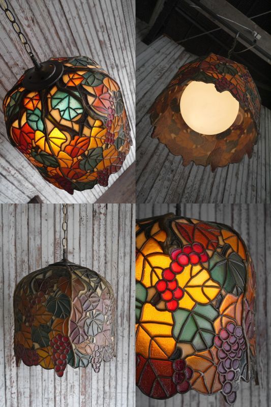 アンティーク アクリルシェード ブドウデザイン吊り下げランプ - STAGE