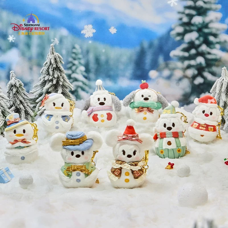 雪だるま ミッキー＆ミニー ぬいぐるみキーチェーンセット|上海