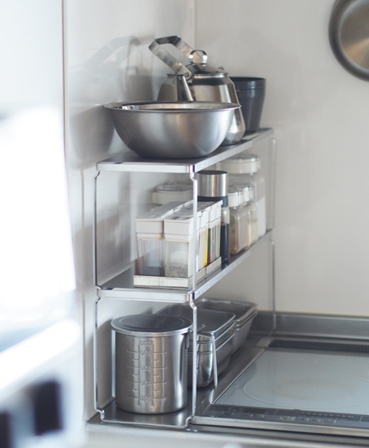 Three Snow 新越ワークス/丈夫なステンレスラック 2個組 -伸縮式で場所