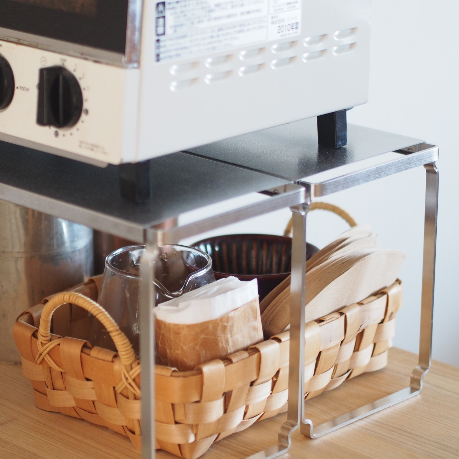 Three Snow 新越ワークス/丈夫なステンレスラック 2個組 -伸縮式で場所