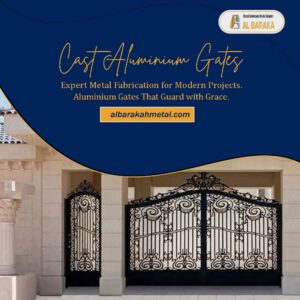 Modern custom aluminium gate installed at a villa in the UAE